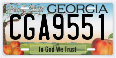 GA license plate CGA9551