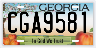 GA license plate CGA9581