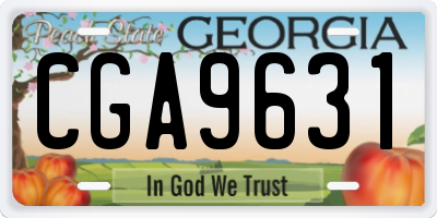 GA license plate CGA9631