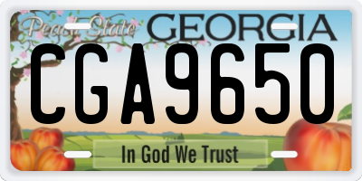 GA license plate CGA9650