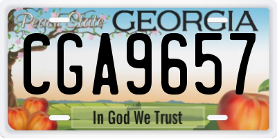 GA license plate CGA9657