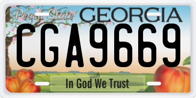 GA license plate CGA9669