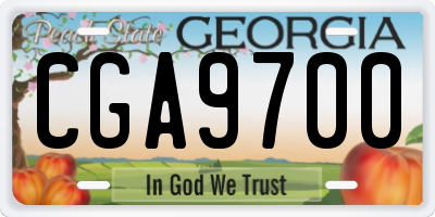 GA license plate CGA9700