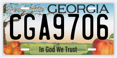 GA license plate CGA9706