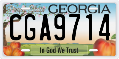 GA license plate CGA9714