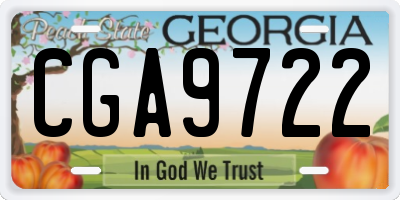 GA license plate CGA9722