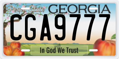 GA license plate CGA9777