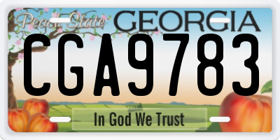 GA license plate CGA9783