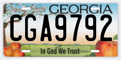 GA license plate CGA9792