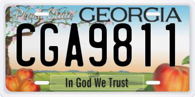 GA license plate CGA9811