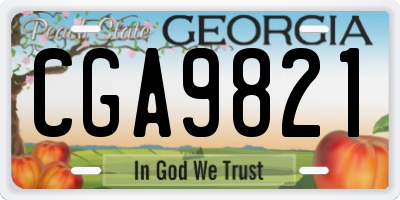 GA license plate CGA9821