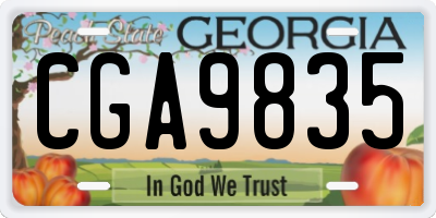 GA license plate CGA9835