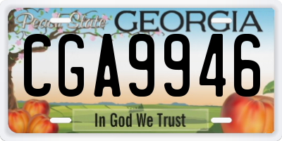 GA license plate CGA9946