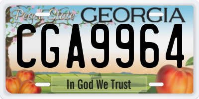 GA license plate CGA9964