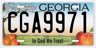 GA license plate CGA9971