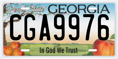 GA license plate CGA9976