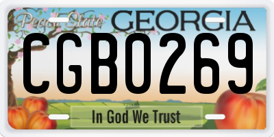 GA license plate CGB0269