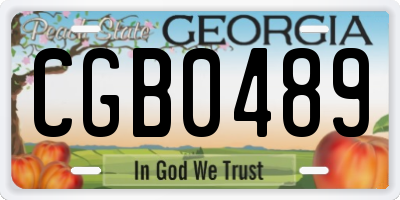 GA license plate CGB0489