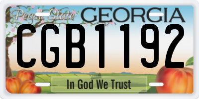 GA license plate CGB1192