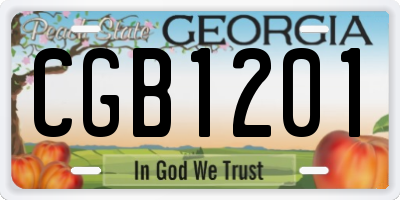 GA license plate CGB1201
