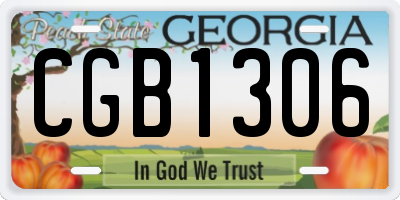 GA license plate CGB1306