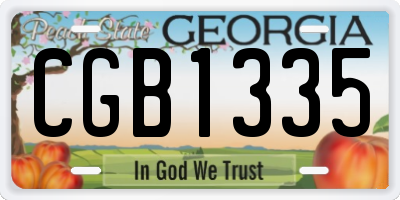 GA license plate CGB1335