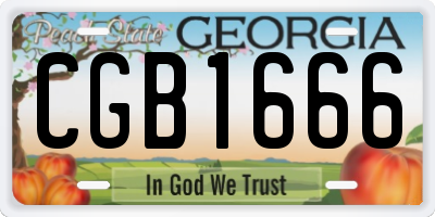 GA license plate CGB1666