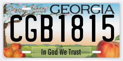 GA license plate CGB1815