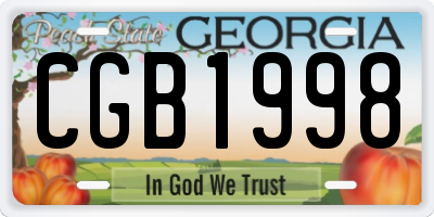 GA license plate CGB1998