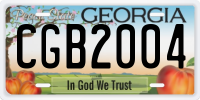 GA license plate CGB2004
