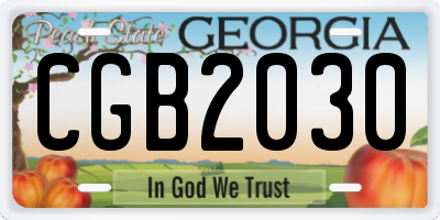 GA license plate CGB2030