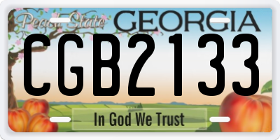 GA license plate CGB2133