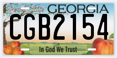 GA license plate CGB2154