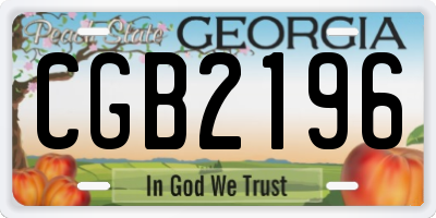 GA license plate CGB2196