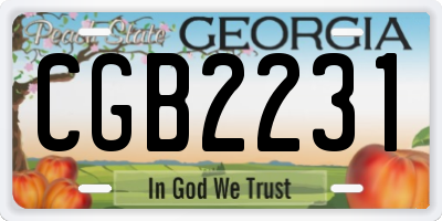 GA license plate CGB2231