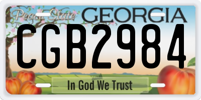 GA license plate CGB2984