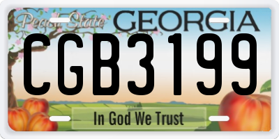 GA license plate CGB3199