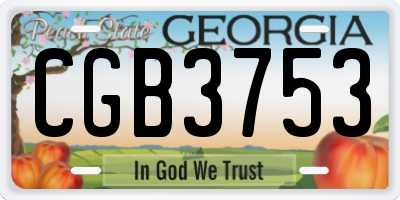 GA license plate CGB3753
