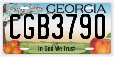 GA license plate CGB3790
