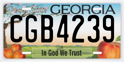 GA license plate CGB4239