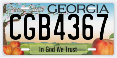 GA license plate CGB4367