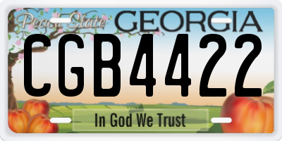 GA license plate CGB4422