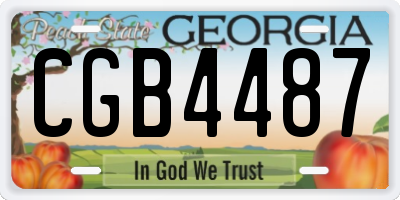 GA license plate CGB4487