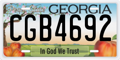 GA license plate CGB4692
