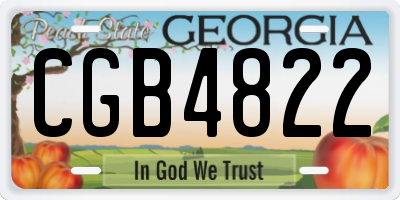 GA license plate CGB4822