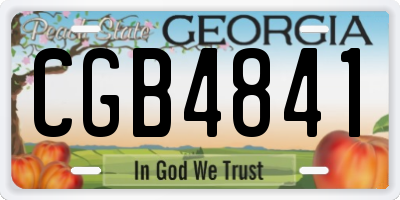 GA license plate CGB4841
