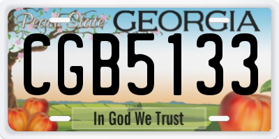 GA license plate CGB5133