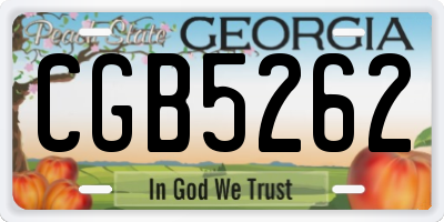GA license plate CGB5262