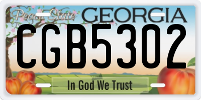 GA license plate CGB5302