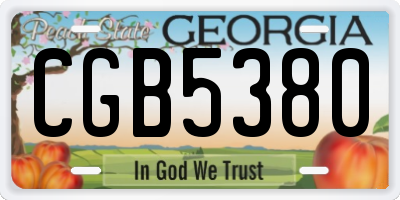 GA license plate CGB5380